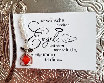 Schutzengel Lesezeichen / am Stab mit Karte, Tischdeko, Gastgeschenk