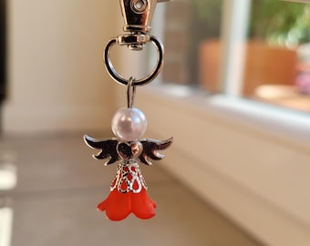 Filz Schlüsselanhänger Engel - Dunkelrot, Mit Schlüsselring, Geschenkverpackung, Made In Germany
