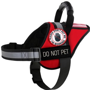 Ne me caressez pas avec le harnais pour chien avec pièces amovibles | Gilet réfléchissant avec poignée et carte d'identité Poche | Gilet de sécurité pour chiens sensibles aux nerfs
