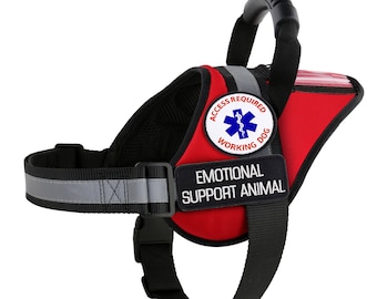 Emotional Support Animal Harness | ESa Dog Vest with Handle and I.D. Pocket | Working Dog Patches + 10 Free A.D.A. Cards | ALL ACCESS CANINE