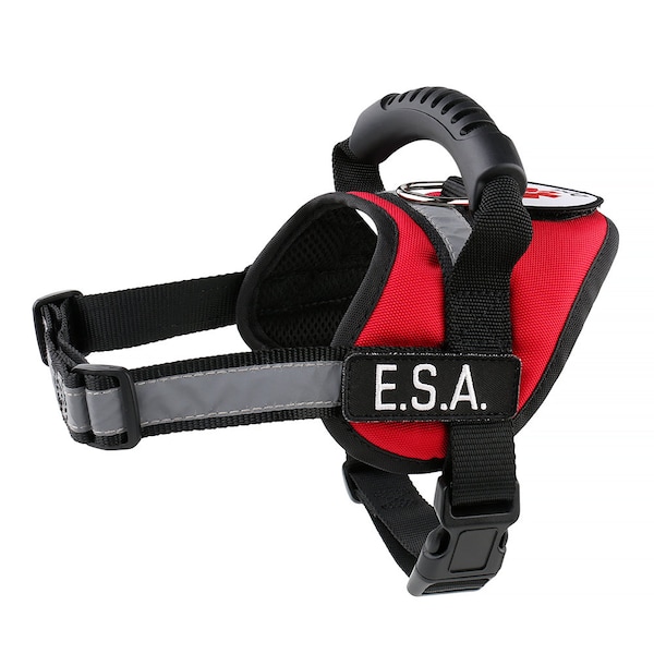 Emotional Support Animal E.S.A. Dog Harness | Reflective Assistance Vest with Pull-Handle +10 Free ADa Law Cards: ALL ACCESS CANINE