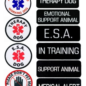 Hi-Vis Reflective Halloween Service Dog Patches for Harness Collar, Emotional Support / 1 Pair / Hi-Vis Green