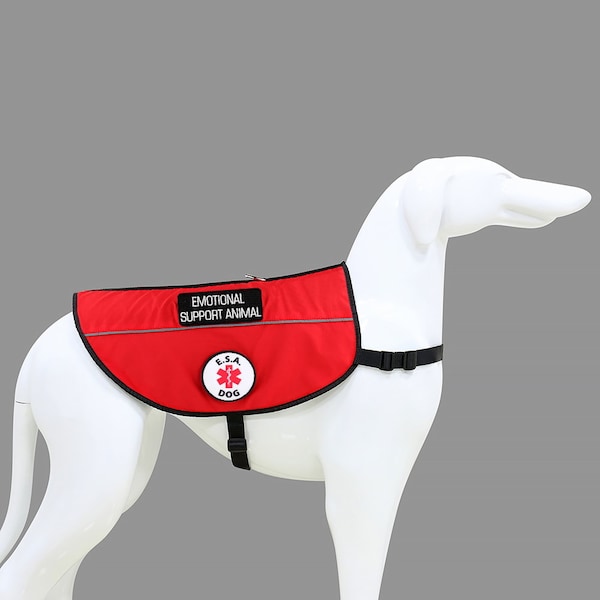 Emotional Support Animal Cape Vest E.S.A. Dog Harness | Patches Included | Reflective ESa Dog Vest + 10 Free A.D.A. Cards: ALL ACCESS CANINE
