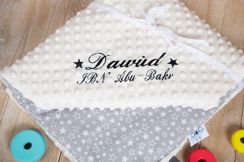 Grey stars baby blanket perfect gift for baby shower by Cuddlesome Minky blanket Bed throw