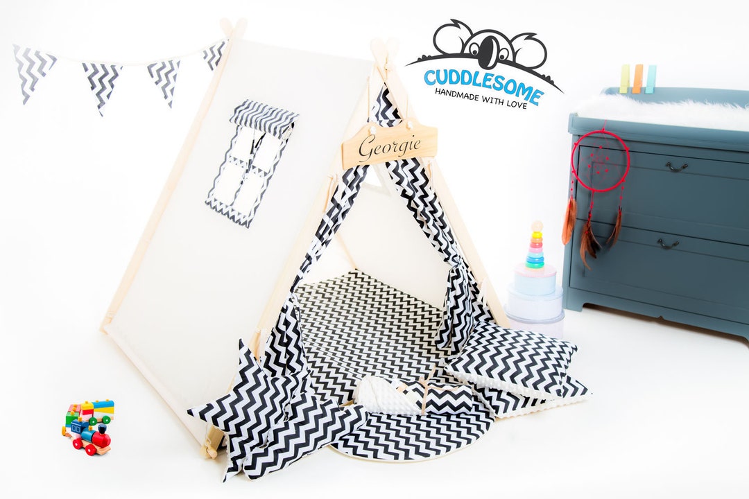 Zigzag Teepee Tent Playhouse for Kids by Cuddlesome, Tipi for Kids