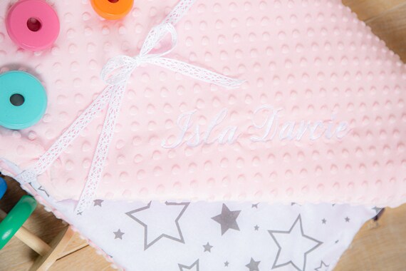 Super Soft Patterned 75 x 100cm Baby Blanket Baby Shower Gift Pink Hearts 