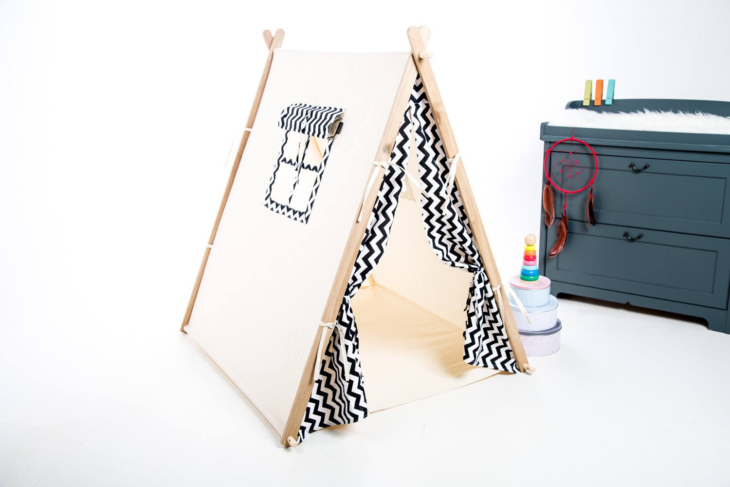 Zigzag Teepee Tent for Children by Cuddlesome Etsy
