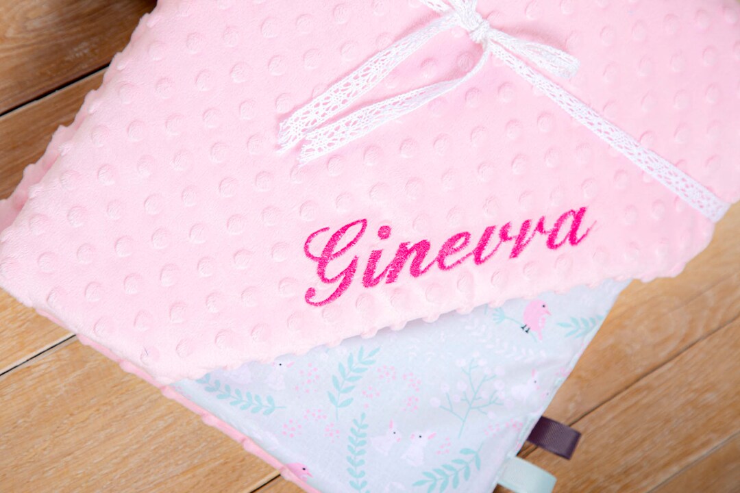Pink Birds Baby Blanket Personalised Gift for Baby Shower by Etsy