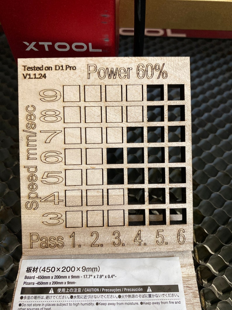 Speed & Power Test File V1.1.24 Latest Ver XCS XTOOL Etsy