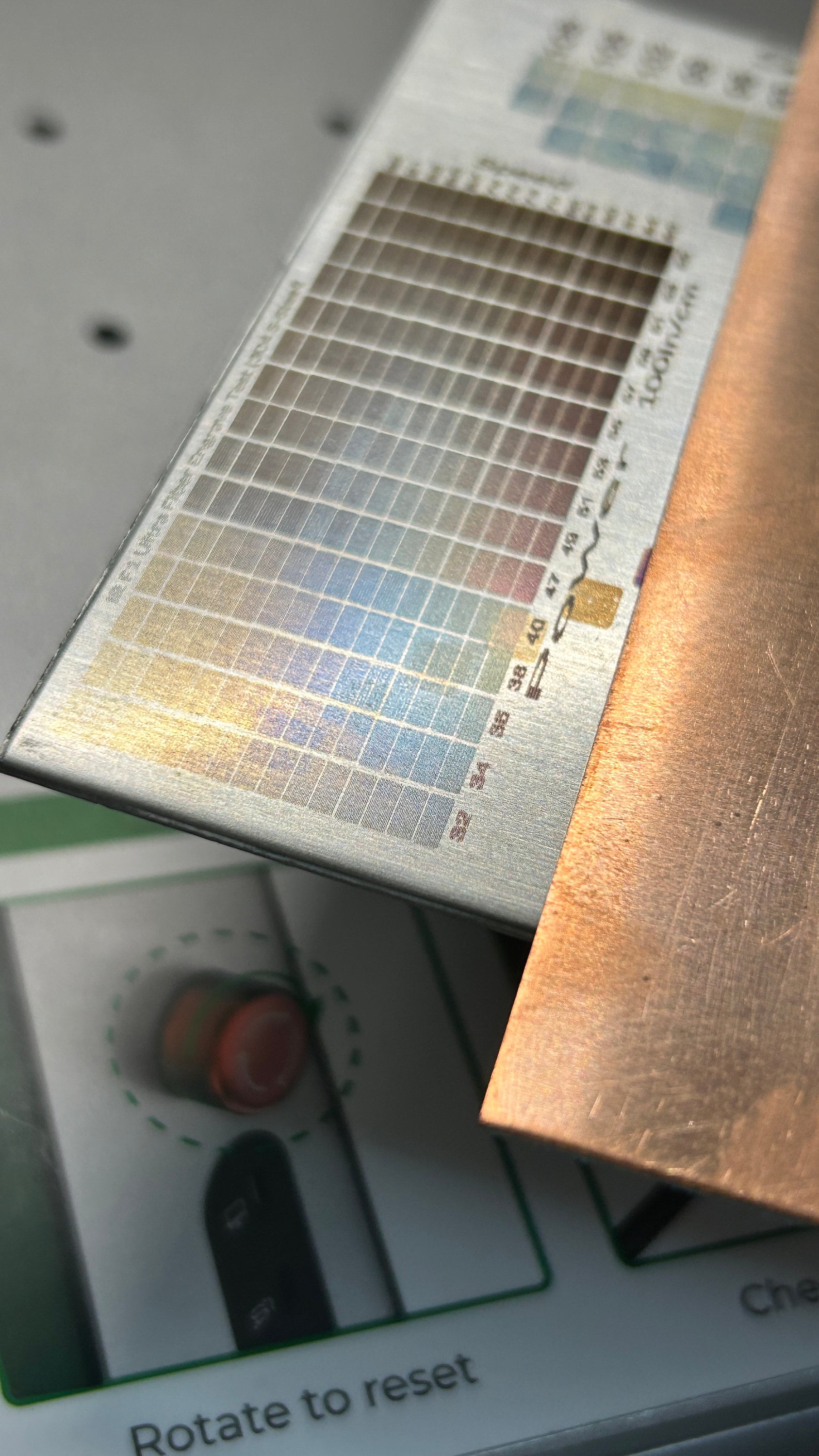 xTool F1 Ultra Fiber Test Grid Color Engraving Stainless Steel, Copper, Brass plus just added Powder Coated Tumbler XCS Ver.2.3.24