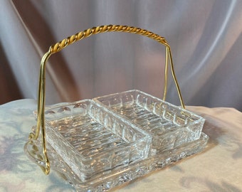 Pressed Glass Relish Dish - Etsy