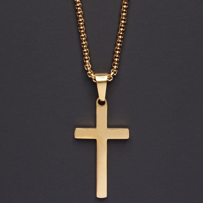 Cross Necklace Mens Necklace Engraved Necklace Custom - Etsy