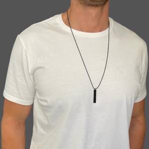 Personalized Mens Necklace Vertical Bar 