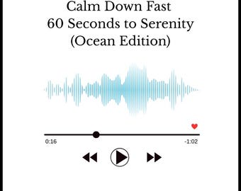 Audio di 60 secondi con suoni rilassanti dell'oceano per alleviare lo stress (download digitale)