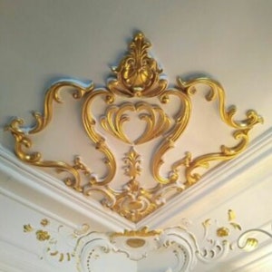 Fantastic stucco corner for the ceiling in white, gold, silver or partly gold