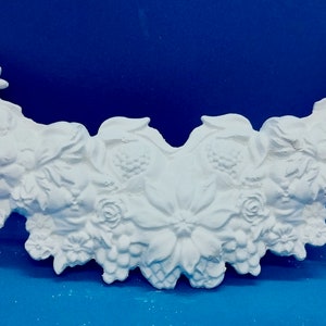 Gips Stuck Element &quot;Blumenkranz&quot; 16,5 X 7 cm, div. Farben