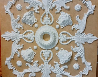 Plaster stucco decoration - ceiling mirror - 57 x 77 cm - WD10