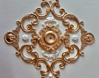 Plaster stucco decoration ceiling mirror - 55 x 55 cm - X4