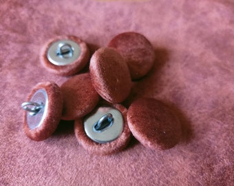 Button, buttons, eyelets, upholstery button, velvet, red, reddish brown 20 mm