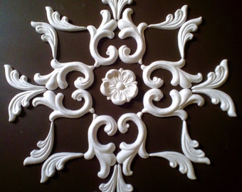 Plaster stucco decoration - No. 17 - ceiling mirror - 43 by 43 cm