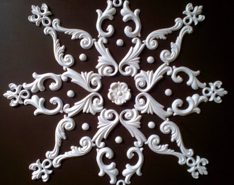 Gypsum stucco decoration - no. 26 - ceiling mirror - 68 by 68 cm