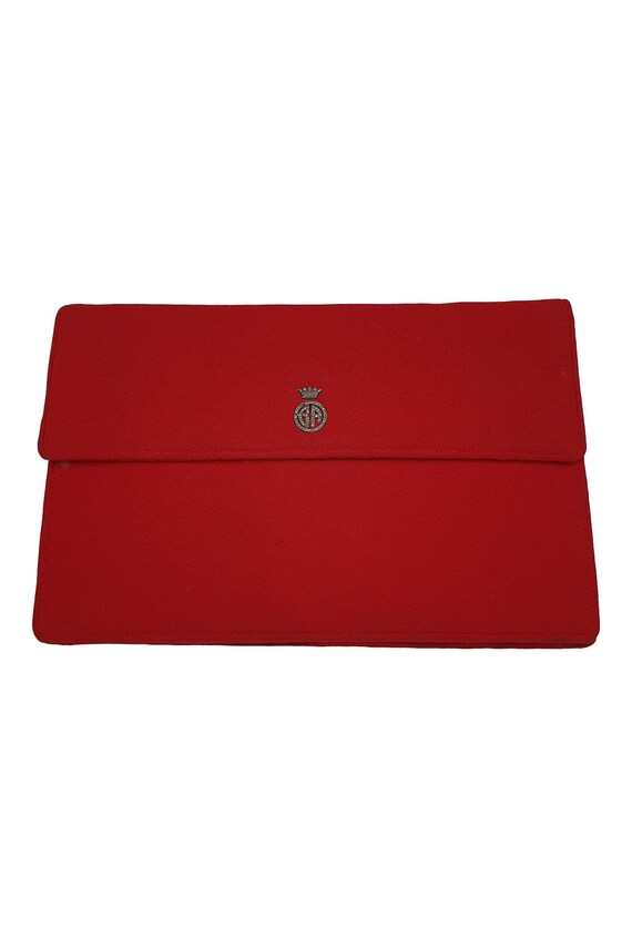 VINTAGE Lipstick 1940s Red Fabric Clutch Bag (S)