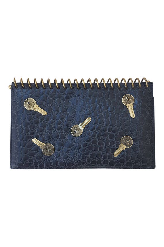 MOSCHINO Redwall Key Studded Leather Clutch Bag -