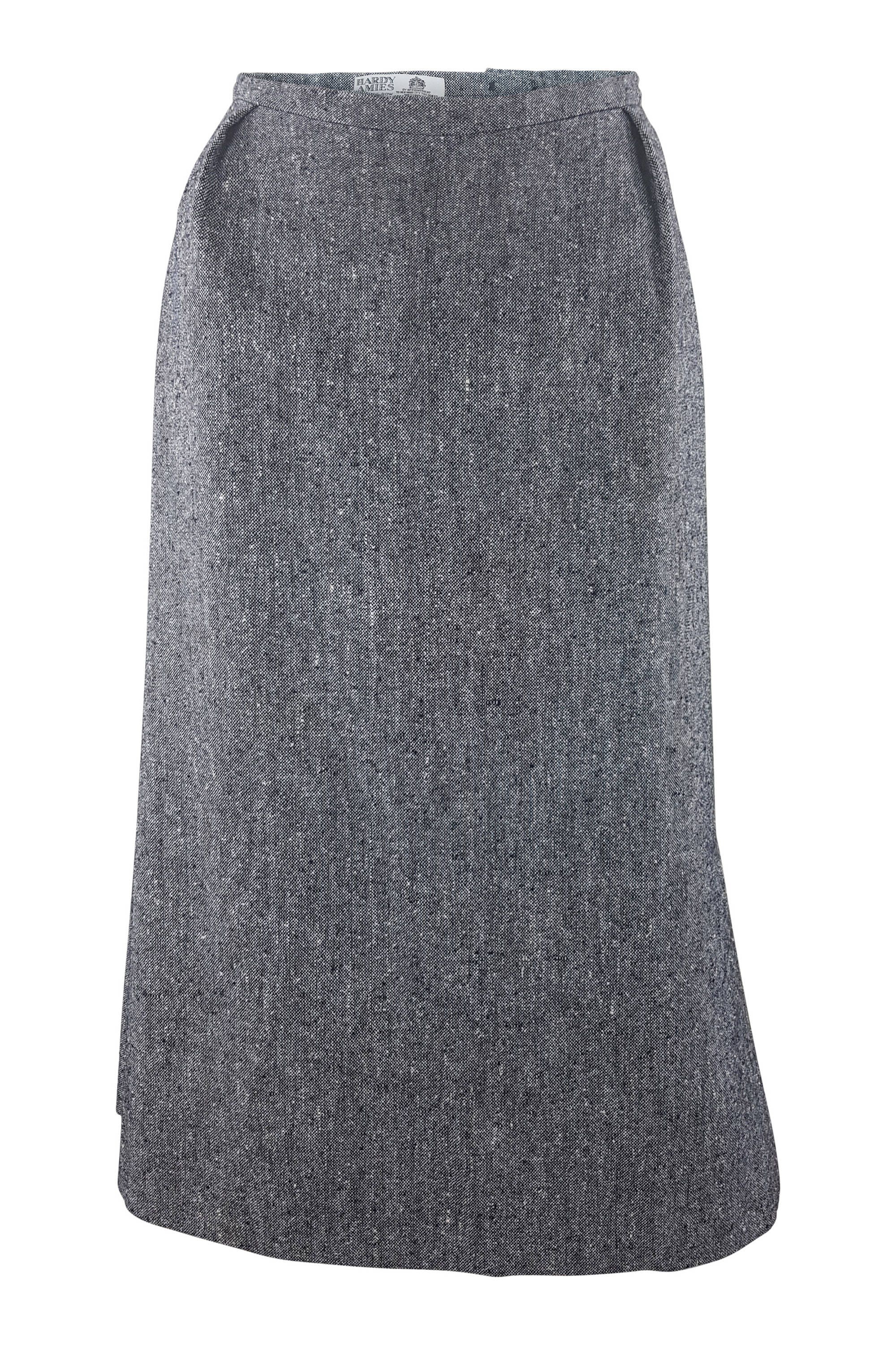 Image of Hardy Amies Vintage Grey Wool A Line Skirt |  - Secretary Style Skirt- Below Knee S