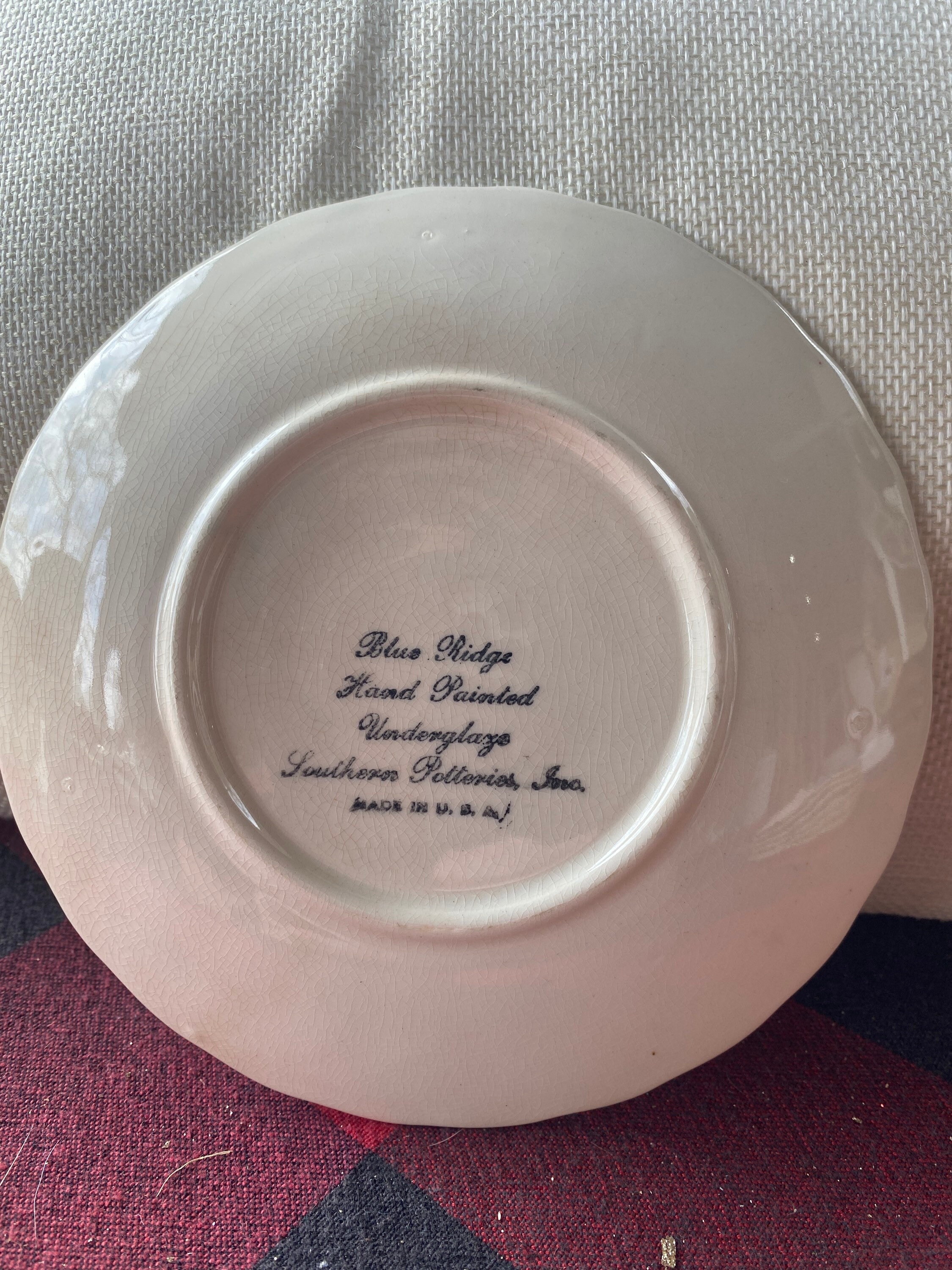 Blue Ridge Hand-painted Southern Potteries Plate - Etsy