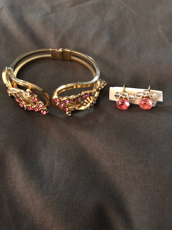 Bracelet and screw earrings 1940’s - image 1