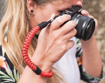 Red Paracord Wrist Camera Strap | Rope Hand Camera Strap