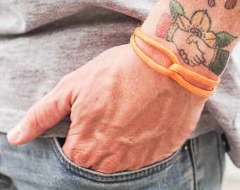 Orange Paracord Bracelet | Adjustable Minimalist Jewellery