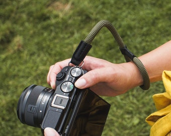 Rope Camera Strap | Khaki Green Strap | Wrist Camera Strap | Camera Accessories | Photography Gift | Gift for Photographer | NEVET designs