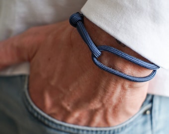 Navy Blue Paracord Minimalist Bracelet | Mens Rope Bracelet | Gift for Mens | Climbing Bracelet | NEVET designs