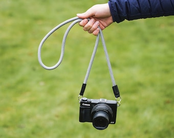 Rope Camera Strap | Grey Rope Strap  | DSLR Mirrorless Film | Camera Strap | Adventure Camera | Camera Accessories | NEVET designs