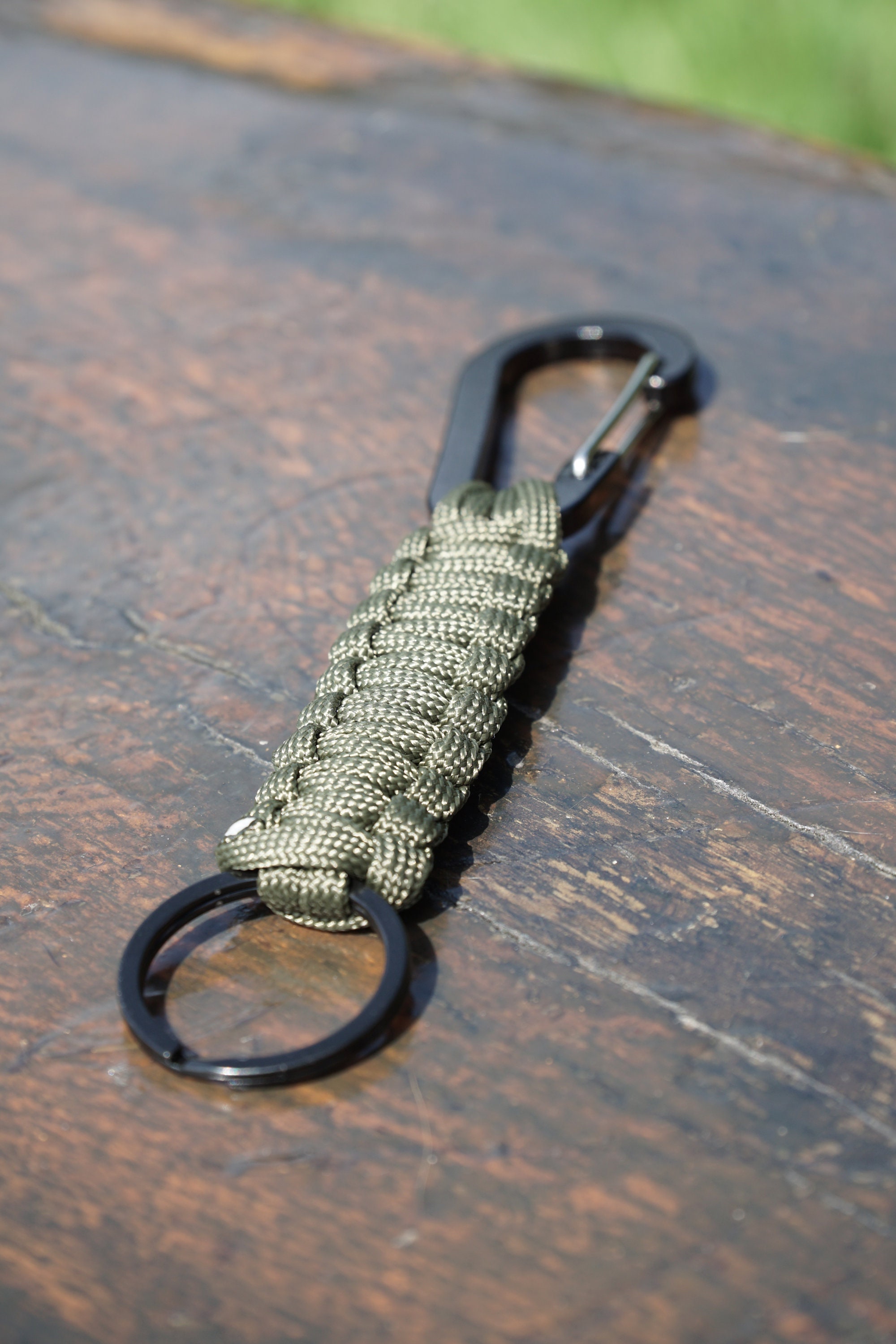 Paracord Keychain Everyday Carry EDC Keychain Green Etsy