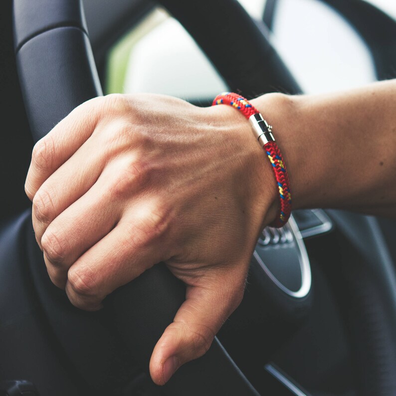 Womens Rope Bracelet Girls Bracelet Red Rope Bracelet Mens Rope Bracelet Climbing Rope Bracelet Magnetic Bracelet NEVETdesigns image 3