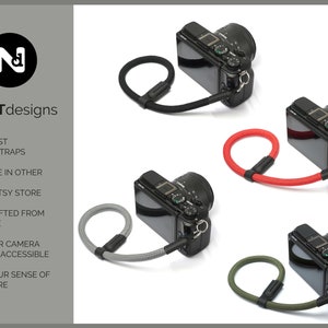 May include: Three camera wrist straps made from 9mm rope. The straps are available in black, red, and green. The straps are handmade and are designed to keep your camera safe and accessible. #DOMORE