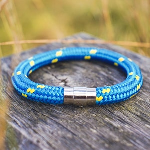 Blue Climbing Rope Bracelet Mens Rope Bracelet Climbing Bracelet Magnetic Bracelet Gift for Climber NEVET designs image 1
