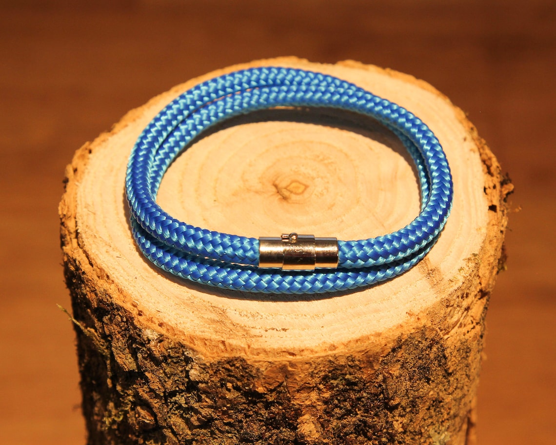 Blue Rope Bracelet Mens Rope Bracelet Climbing Bracelet Etsy