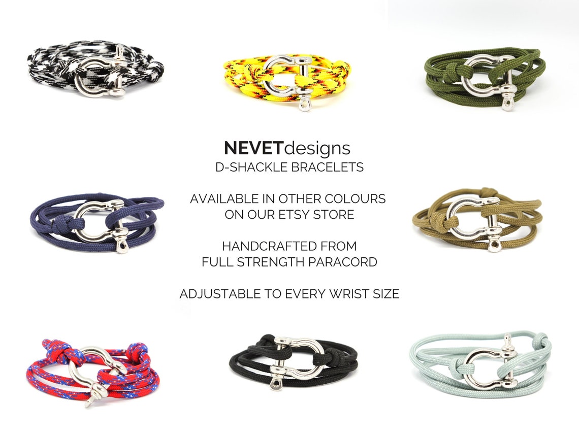 Bracelet for Men D Shackle Bracelet Black & White Bracelet Etsy