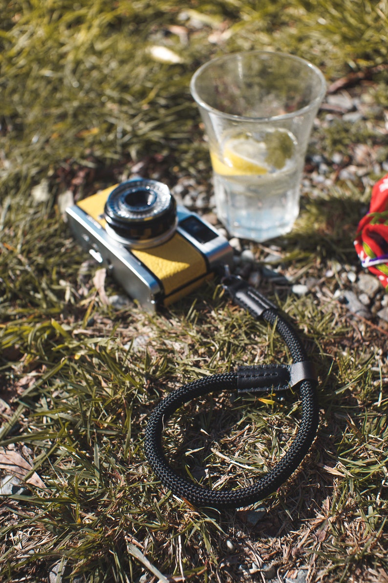 Climbing Rope Camera Strap Black Rope Strap Wrist Camera Etsy