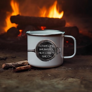 Middle Earth Enamel Mug - Camping Mug - Hobbit Inspired - Literature Gift - Gift For Book Lover - Fantasy - Outdoors