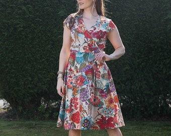 Floral Wrap Dress / Summer Cotton Dress