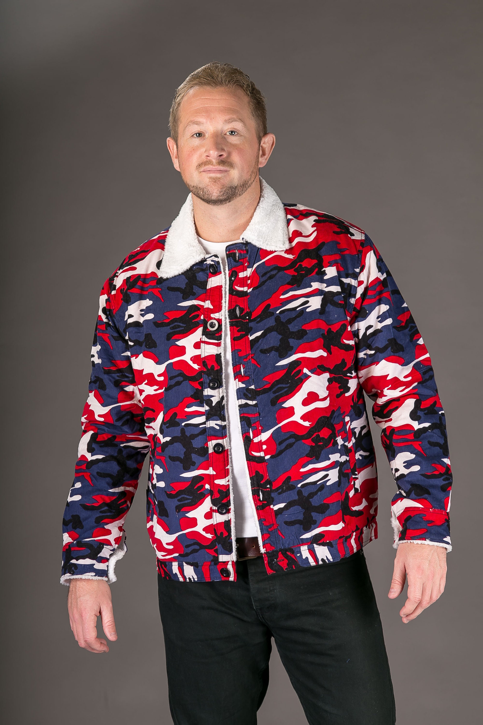 Mens Camouflage Print Jacket Winter Coat Shearling Lining Etsy