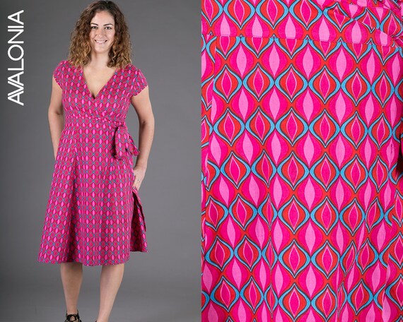 geometric wrap dress