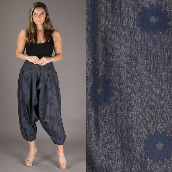 Sarouel femmes Sarouel en coton combinaison pantalon en denim floral pantalon de yoga pantalon aladdin vêtements de maternité