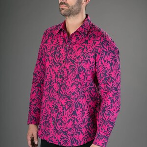 Men's Floral Pink Slim Fit Shirt