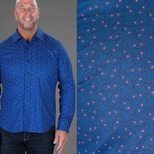 Mens Shirt Long Sleeve Shirt Hawaiian Shirt Festival Clothing Floral Shirt Button Down Shirt Blue Summer Shirt