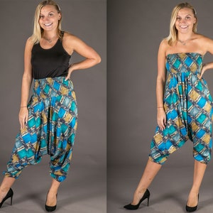 Harem pants women Cotton Harem jumpsuit Blue Gold pants yoga pants aladdin pants maternity clothes